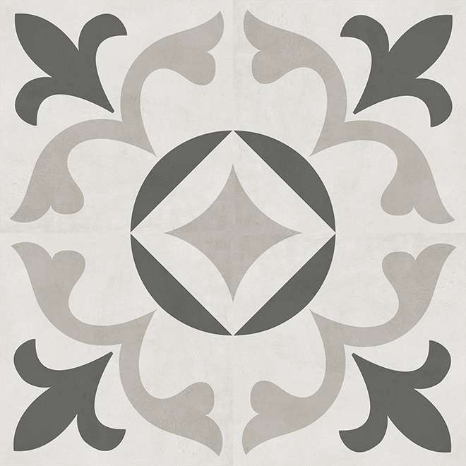 Керамогранит Sartoria Decorata 04 Matt SADE0415N, цвет белый серый, поверхность матовая, квадрат, 150x150