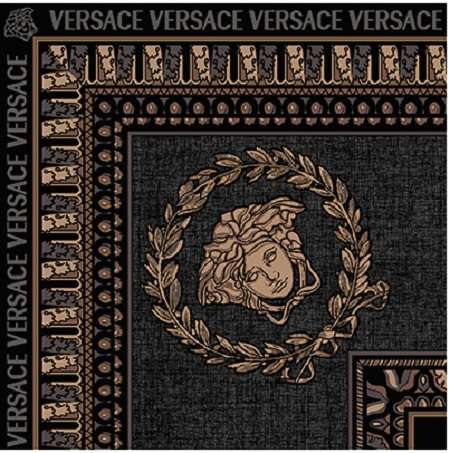 Вставки Versace Maximvs Angolo Nero/Oro Lux G0067810, цвет чёрный, поверхность полированная, квадрат, 200x200