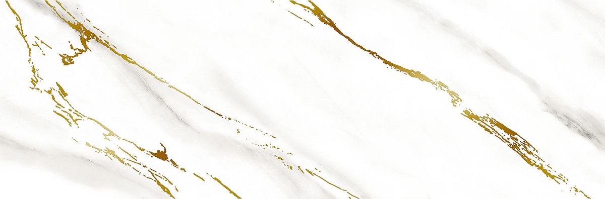 Декоративные элементы Eurotile Madison Decor 885A, цвет белый золотой, поверхность глянцевая, прямоугольник, 300x900