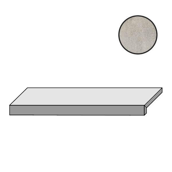Ступени Piemme Concrete Elem.L Warm Grey Grip/R 20mm 03211, цвет серый, поверхность противоскользящая, прямоугольник, 300x600