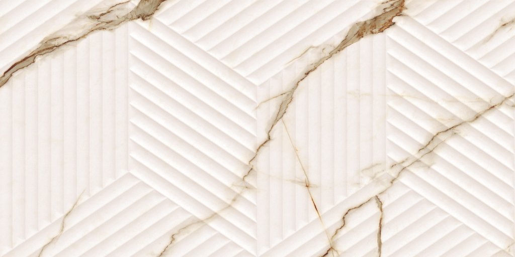 Декоративные элементы Artecera Bianco Carrara Oro Cubo Rectificado LE63063A-F53, цвет бежевый, поверхность глянцевая, прямоугольник, 300x600