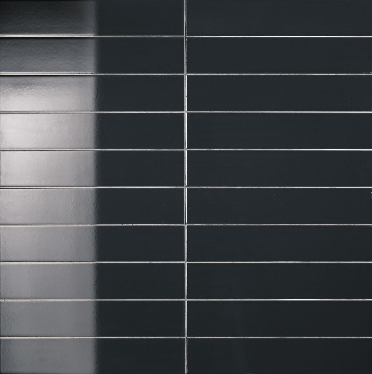 Керамическая плитка Sartoria Fattamano Night SAARFA17G, цвет чёрный тёмный, поверхность глянцевая, прямоугольник, 75x380