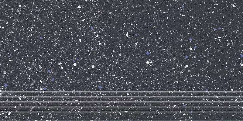 Ступени Paradyz Moondust Antracite Stopnica Prosta Nacinana Mat., цвет чёрный, поверхность матовая, прямоугольник, 300x600