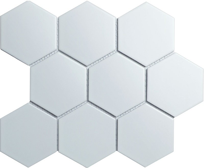 Мозаика Starmosaic Homework Hexagon Big White Matt, цвет белый, поверхность матовая, шестиугольник, 256x295