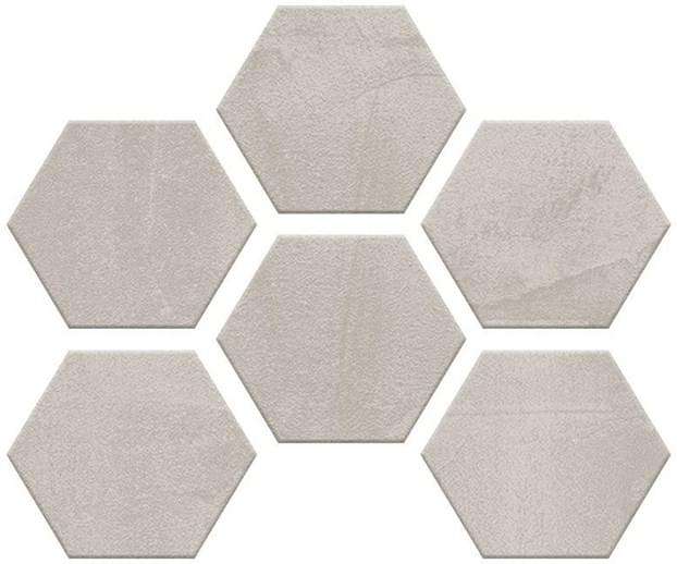 Мозаика Monocibec Thema Steel Esagonetta Mos 92850, цвет серый, поверхность матовая, шестиугольник, 300x400