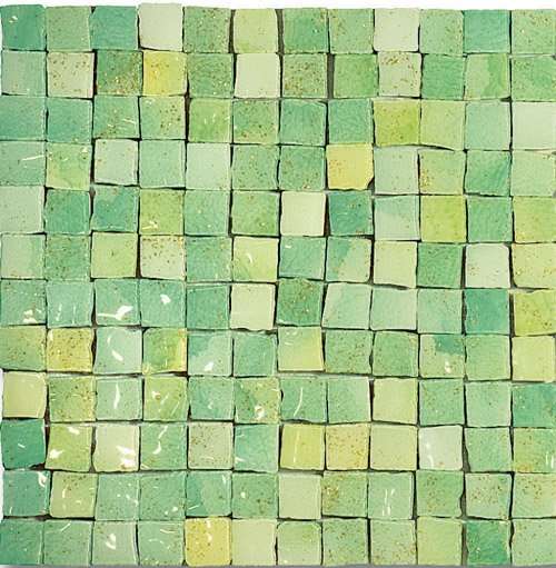 Мозаика Ker-av Luci di Venezia Verde Laguna (2,5X2,5) KER-L116, цвет зелёный, поверхность глянцевая, квадрат, 300x300