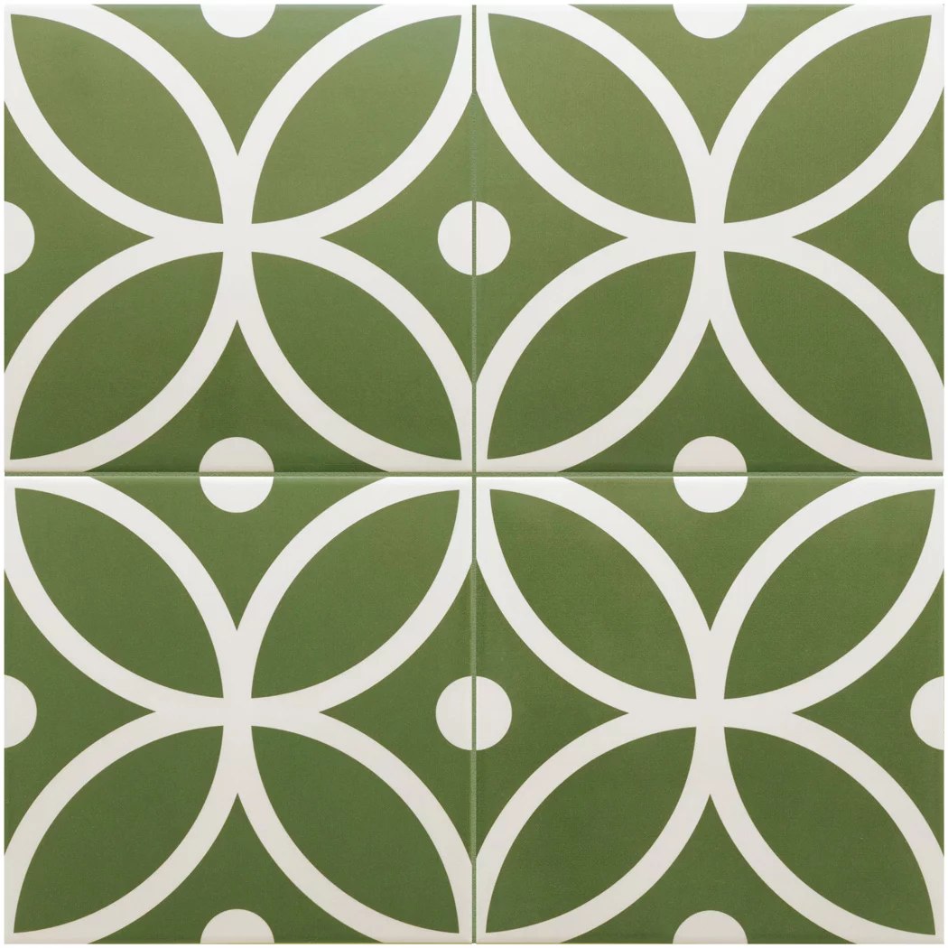 Керамогранит Equipe Rivoli Bergen Verde 30710, цвет зелёный, поверхность матовая, квадрат, 200x200
