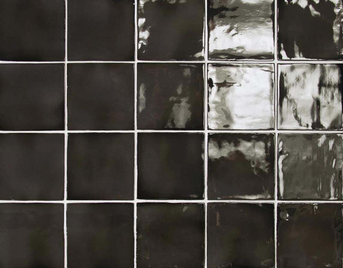 Керамическая плитка Equipe Manacor Black 26916, цвет чёрный тёмный, поверхность глянцевая, квадрат, 100x100