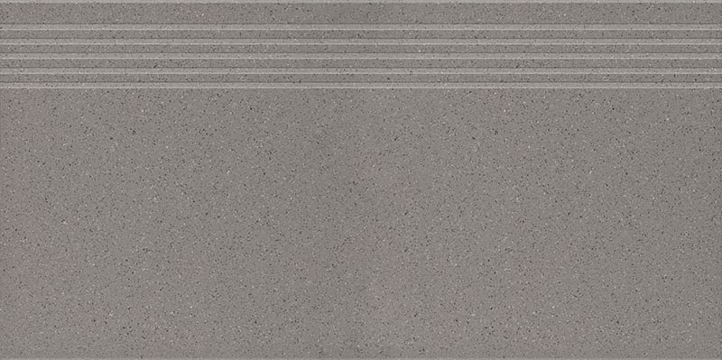 Ступени Paradyz Bazo Grys Stopnica Prosta Nacinana Sol-Pieprz Mat., цвет серый, поверхность матовая, прямоугольник, 298x598