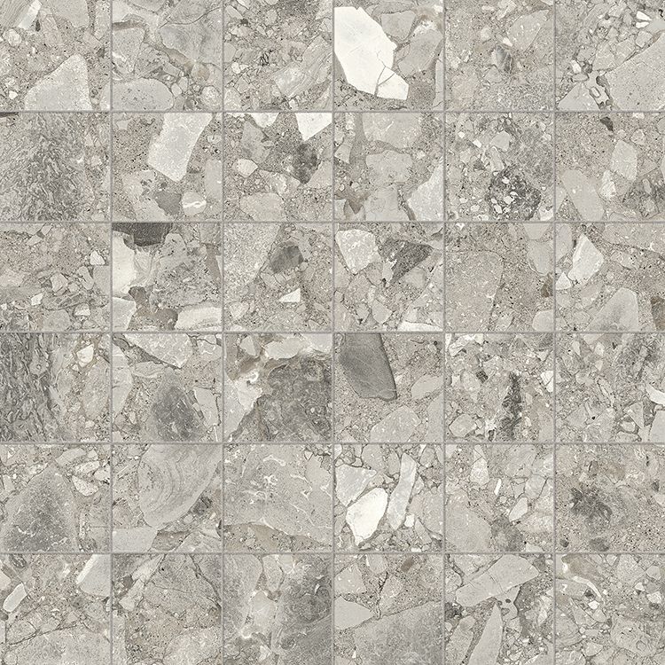 Мозаика Coliseumgres Brera Grey Mosaico 610110001098, цвет серый, поверхность натуральная, квадрат, 300x300