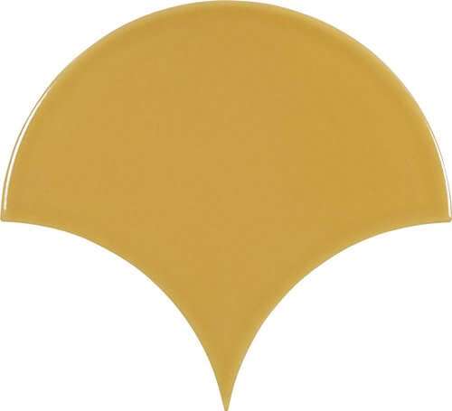 Керамическая плитка Carmen Escamas Dynamic Mostaza, цвет жёлтый, поверхность глянцевая, чешуя, 155x170