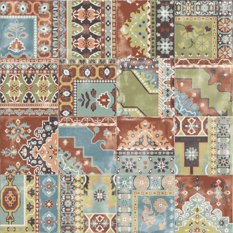 Керамогранит ABK Play Carpet Mix Color PF60003351, цвет разноцветный, поверхность матовая, квадрат, 200x200