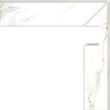 Бордюры Cerdomus Calacatta Battiscala Dx Puro Lev. 72787, цвет белый, поверхность полированная, прямоугольник, 48x600
