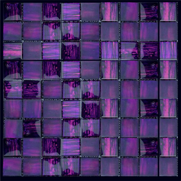 Мозаика Natural Mosaic Dark JP-307 (Стекло), цвет фиолетовый тёмный, поверхность глянцевая, квадрат, 288x288