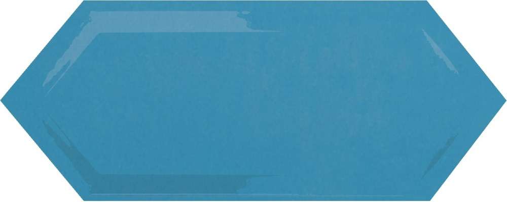 Керамическая плитка Monopole Cupidon Tial Brillo Bisel, цвет голубой, поверхность глянцевая, кабанчик шестиугольник, 100x300
