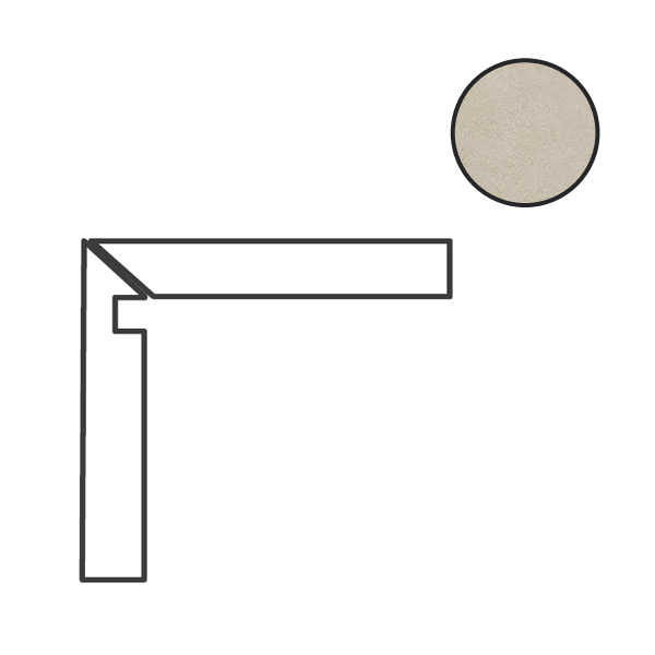 Спецэлементы Cerdomus Concrete Art Battiscala Sx Sabbia Matt 97611, цвет бежевый, поверхность матовая, прямоугольник, 48x1200