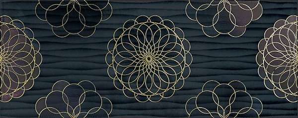 Декоративные элементы Mapisa Decor Royal Suite Sunflower Black, цвет чёрный, поверхность глянцевая, прямоугольник, 202x504