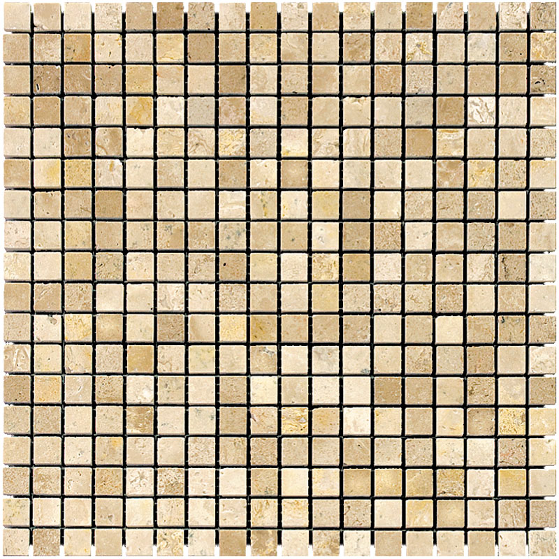 Мозаика Natural Mosaic Adriatica Travertine (1,5X1,5) 7M090-15P, цвет бежевый, поверхность полированная, квадрат, 305x305