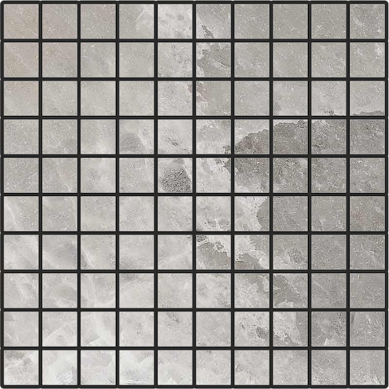 Мозаика Cerim Rock Salt Mosaico Celtic Grey Luc 766715, цвет серый, поверхность полированная, квадрат, 300x300