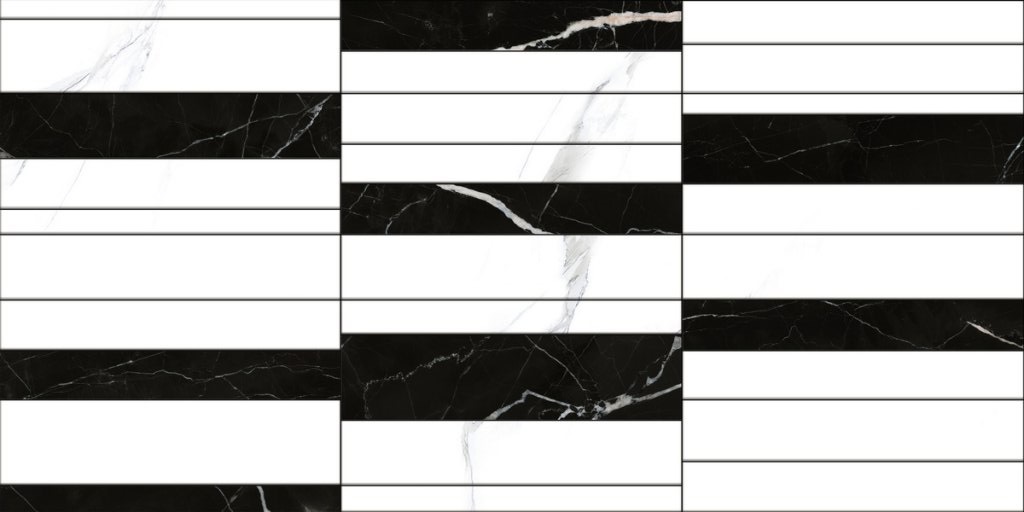 Декоративные элементы Bonaparte Cassandra Decor DK84001H, цвет чёрно-белый, поверхность полированная, прямоугольник, 400x800