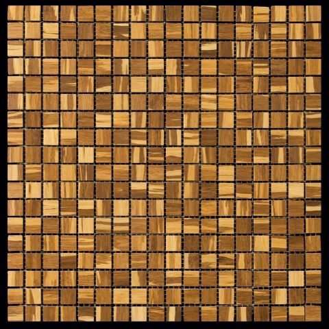 Мозаика Natural Mosaic Bamboo BM-07-15 (BM007-15P) (Бамбук), цвет коричневый, поверхность структурированная, квадрат, 305x305