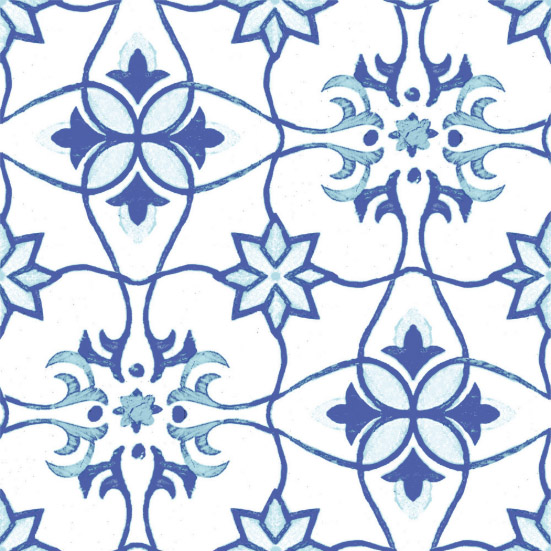 Декоративные элементы Savoia Vietri Decori Blu Mix 11 S22555DEC, цвет голубой, поверхность глянцевая, квадрат, 220x220