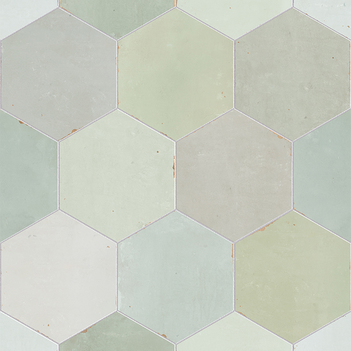 Керамическая плитка L'Antic Colonial Sadasi Fes L138001441, цвет серый, поверхность матовая, шестиугольник, 120x140