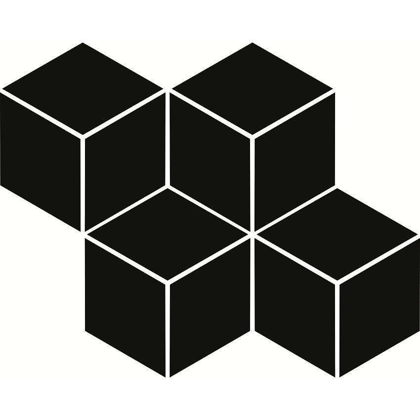 Мозаика Paradyz Uniwersalna Mozaika Prasowana Nero Romb Hexagon, цвет чёрный, поверхность матовая, прямоугольник, 204x238