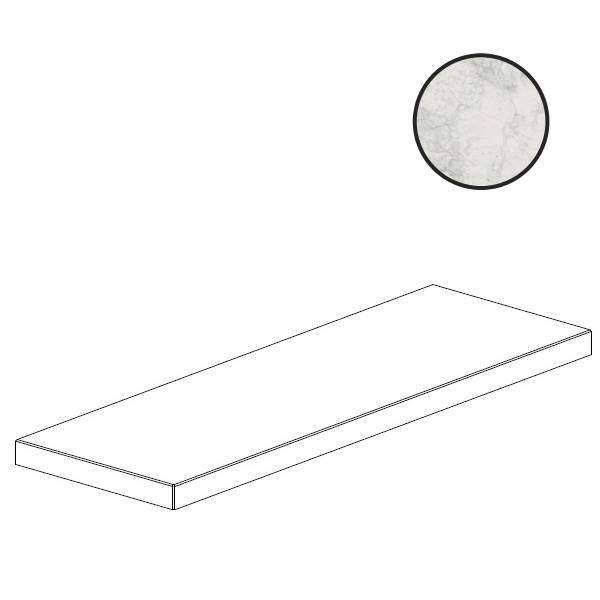 Ступени Century Contact Stone White Gradone Angolare Costa Retta Dx Mol 129315, цвет серый, поверхность полированная, прямоугольник, 330x1200