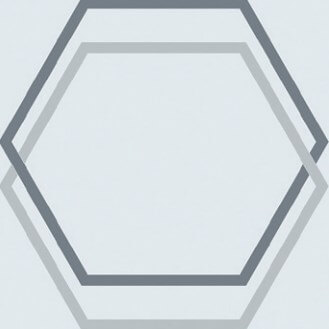 Керамогранит Heralgi Gio Hexagon Grey, цвет серый, поверхность матовая, шестиугольник, 200x200