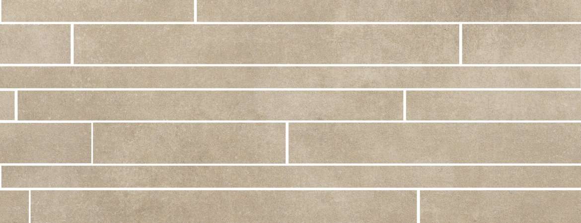 Мозаика MO.DA Beton Beige Mosaico Muretto Lapp, цвет бежевый, поверхность лаппатированная, прямоугольник, 300x600