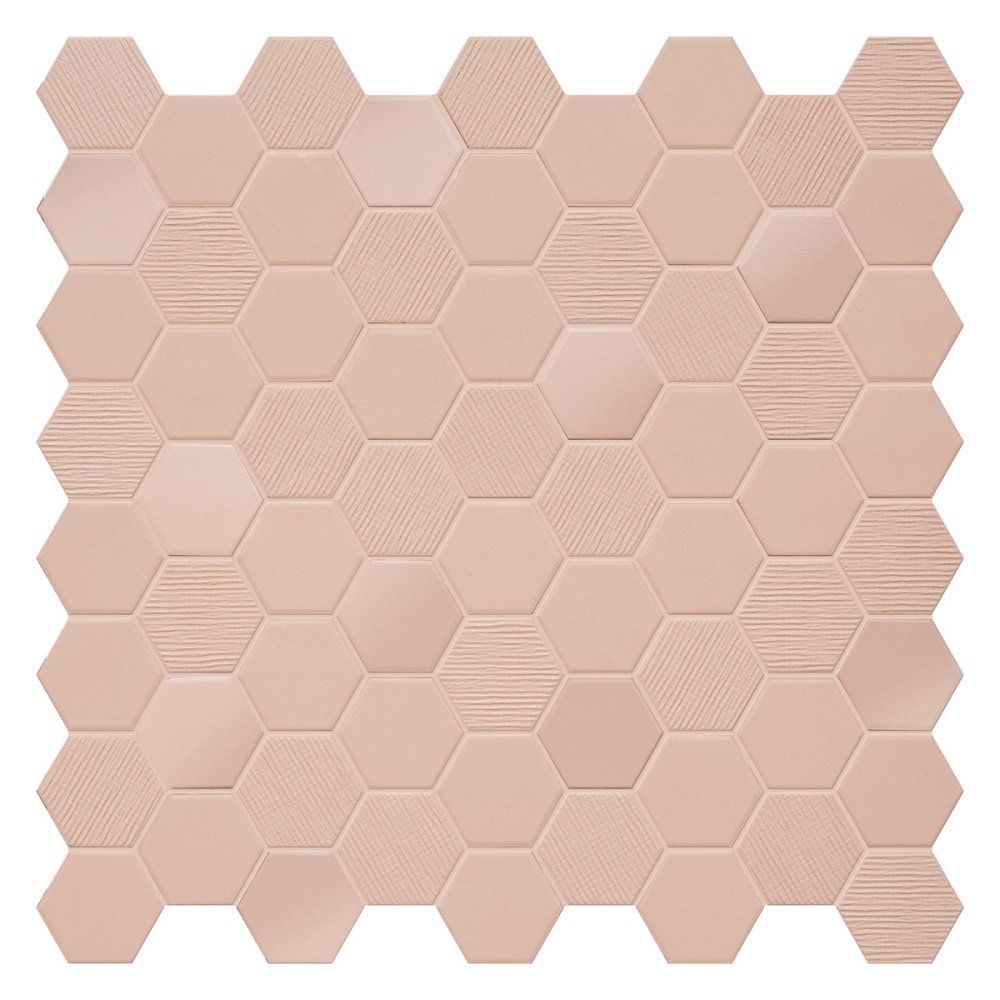 Мозаика Terratinta Hexa Rosy Blush TTBST02MHMIX, цвет розовый, поверхность матовая, шестиугольник, 316x316