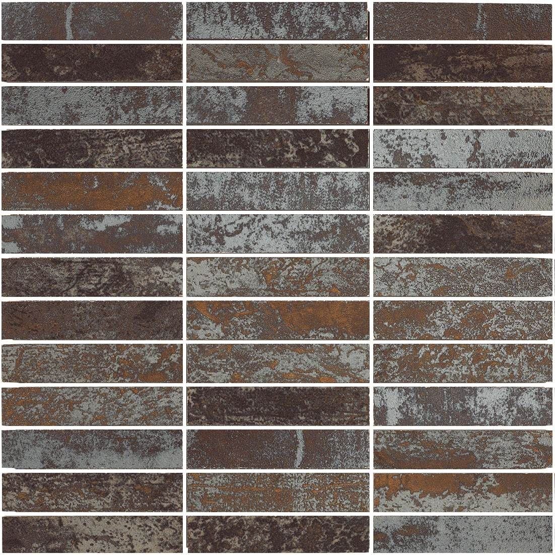 Мозаика Oneker Modulo Oxido, цвет коричневый, поверхность структурированная, квадрат, 310x310