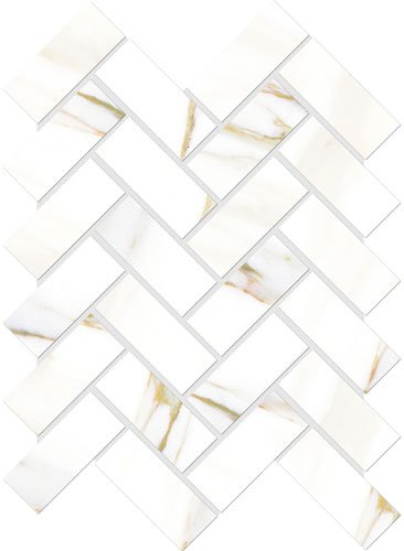 Мозаика Vallelunga Cava Herringbone Satin 6000886, цвет белый, поверхность сатинированная, прямоугольник, 205x240
