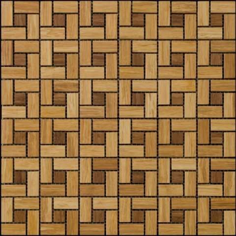 Мозаика Natural Mosaic Bamboo BM-02-H (BM002-H) (Бамбук), цвет коричневый, поверхность структурированная, квадрат, 305x305