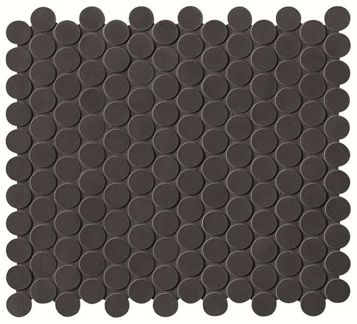 Мозаика Fap Boston Lavagna Mosaico Round FK5X, цвет чёрный, поверхность матовая, круг и овал, 295x325
