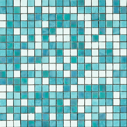Мозаика Art & Natura Mix Franco, цвет бирюзовый, поверхность глянцевая, квадрат, 295x295