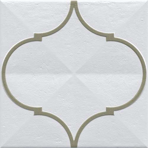 Декоративные элементы Vives Oromo Musgo, цвет белый зелёный, поверхность глянцевая, квадрат, 200x200