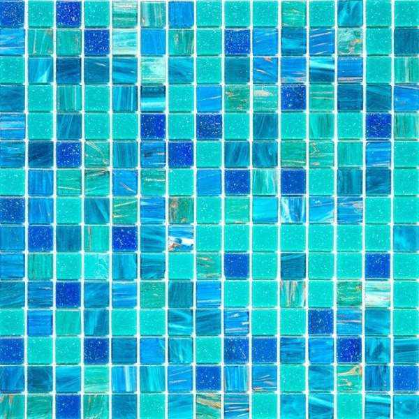 Мозаика Alma Mosaic Смеси 20 Lagoon(m) CN/408(m), цвет синий бирюзовый, поверхность глянцевая, квадрат, 327x327