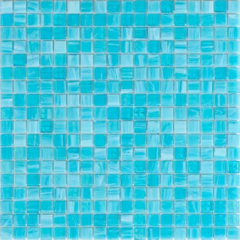 Мозаика Alma Mosaic Misty MN449, цвет голубой, поверхность глянцевая, квадрат, 295x295