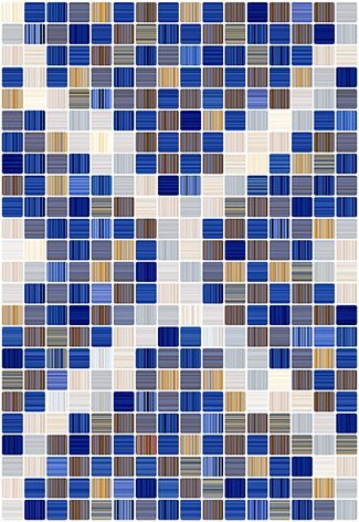 Мозаика Керамин Гламур 2 тип 1, цвет синий, поверхность глянцевая, прямоугольник, 400x275