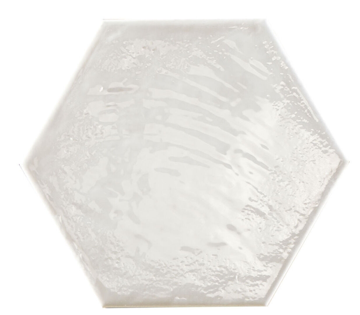 Керамогранит Prissmacer Rain Bianco Hex, цвет белый, поверхность глянцевая, шестиугольник, 198x228
