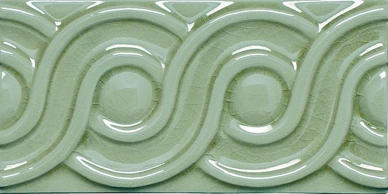 Бордюры Adex ADMO4081 Relieve Clasico C/C Verde Oscuro, цвет зелёный, поверхность глянцевая, прямоугольник, 75x150