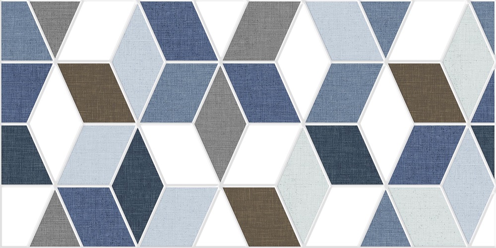 Керамическая плитка Керамин Тренд 2Д Синий, цвет разноцветный, поверхность матовая, прямоугольник, 300x600