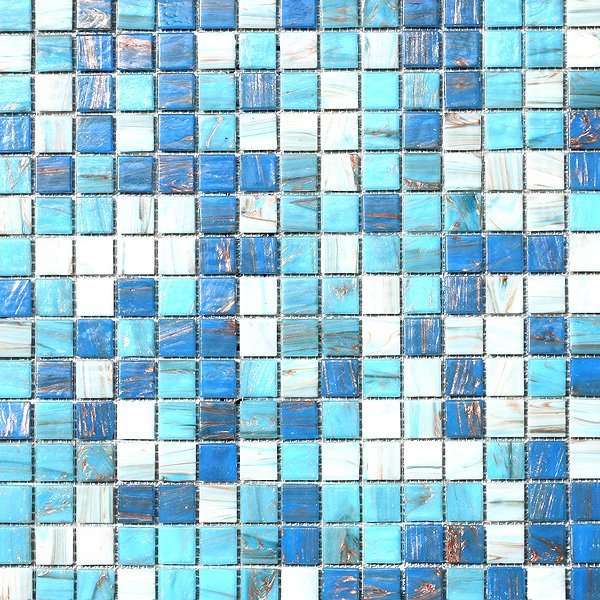 Мозаика JNJ Mosaic Mixed Colored 823JC, цвет голубой, поверхность глянцевая, квадрат, 327x327