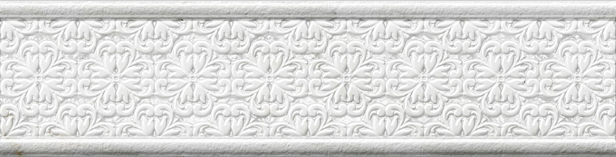 Бордюры Atlantic Tiles Pisano Listelo Palazzo, цвет белый, поверхность матовая, прямоугольник, 75x295