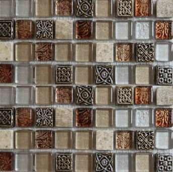 Мозаика Bars Crystal Mosaic Смеси с декорами HSO 994 (15x15mm), цвет разноцветный, поверхность глянцевая, квадрат, 300x300