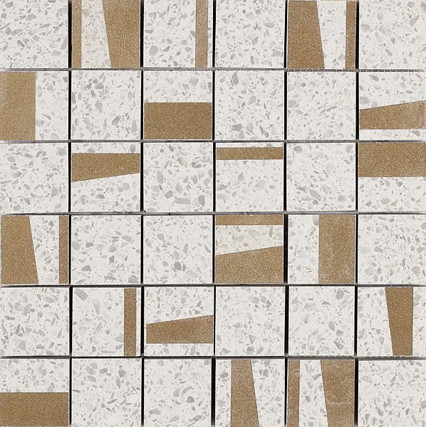 Мозаика Marazzi Italy Pinch White M0KX, цвет коричневый бежевый, поверхность матовая, квадрат, 300x300