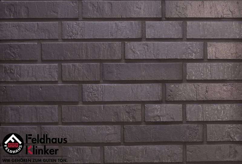 Клинкер Feldhaus Klinker Accudo Geo Ferrum R717DF14, цвет серый, поверхность матовая, под кирпич, 52x240