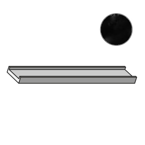 Спецэлементы Mutina Brac Profilo In Salice Nero Ndbpl13, цвет чёрный, поверхность глянцевая, прямоугольник, 125x300